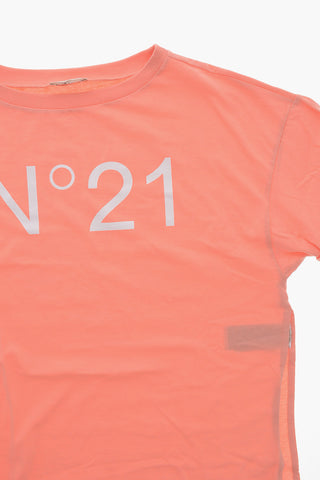 Cotton Tee Dress Cover-Up with Printed Logo