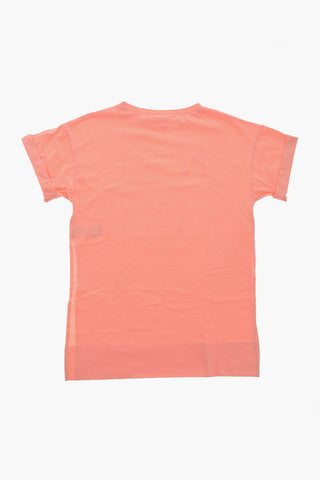 Cotton Tee Dress Cover-Up with Printed Logo