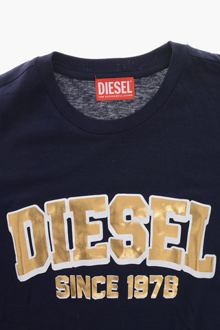 Crewneck T-Shirt GOF with Lamé Print