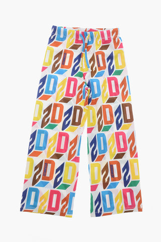 Cropped-Fit-Hose aus Baumwolle mit Monogramm-Motiv
