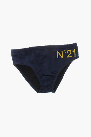 Costume da Bagno Slip con Logo Stampato