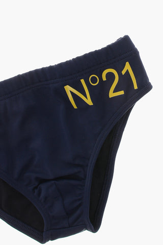 Costume da Bagno Slip con Logo Stampato