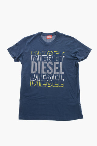 Crewneck Cotton T-Shirt CHESE with Printed Logo