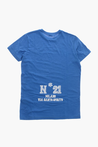 Cotton Crewneck T-Shirt with Printed Logo