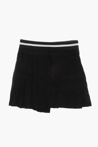 Plissierter Chiffonrock mit Logo-Gummibund