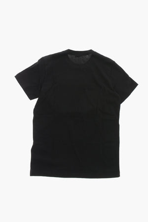Baumwoll-T-Shirt mit Rundhalsausschnitt und reflektierendem Patch