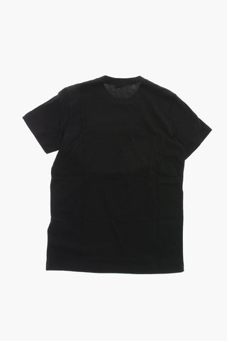 Baumwoll-T-Shirt mit Rundhalsausschnitt und reflektierendem Patch