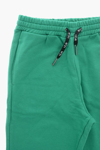 Jogginghose aus gebürsteter Baumwolle mit Bündchen und Logodruck