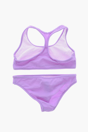 Bikini-Set aus Stretchstoff mit aufgedrucktem Logo