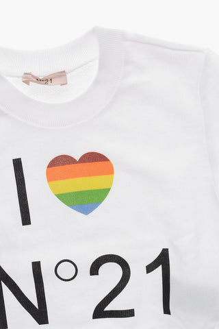 Sweatshirt mit Rundhalsausschnitt aus gebürsteter Baumwolle I LOVE N21