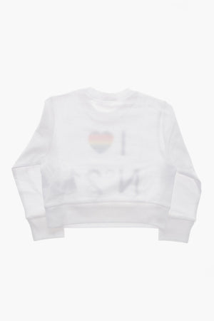 Sweatshirt mit Rundhalsausschnitt aus gebürsteter Baumwolle I LOVE N21