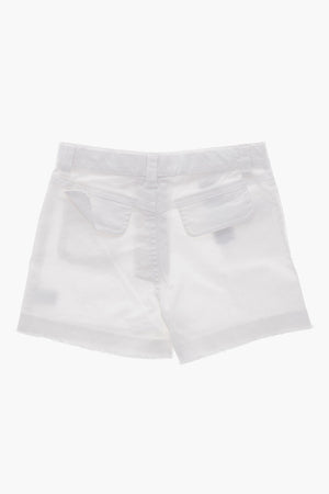 Cotton Shorts With Jeweled Buttons