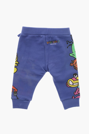 Joggers in Cotone Garzato GRAFFITI con Polsini