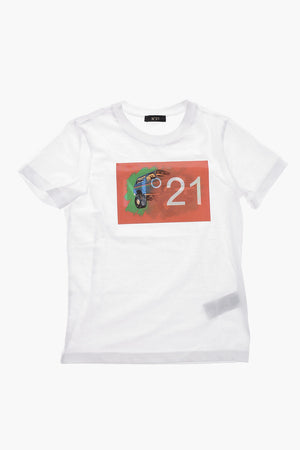 Cotton Crewneck T-Shirt with Reflective Patch