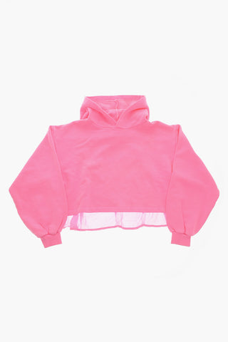 Hoodie SENIA aus Baumwolle mit Chiffon-Detail