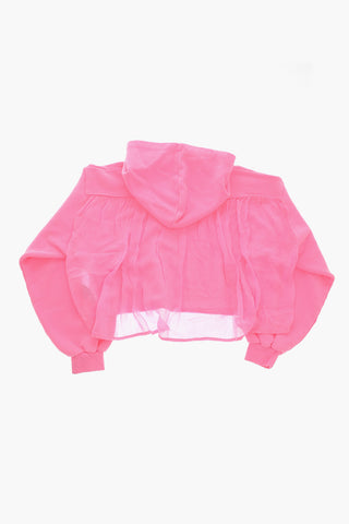 Hoodie SENIA aus Baumwolle mit Chiffon-Detail