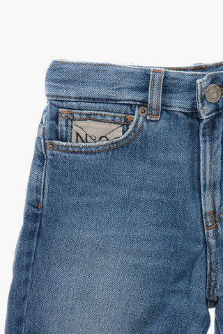 Denim Shorts with Frayed Hem