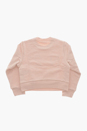 Rundhals-Sweatshirt aus angerauter Baumwolle mit aufgedrucktem Logo