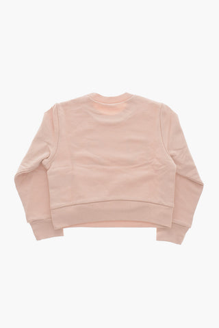 Rundhals-Sweatshirt aus angerauter Baumwolle mit aufgedrucktem Logo
