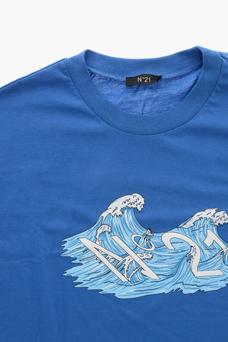Baumwoll-Rundhals-T-Shirt WAVE