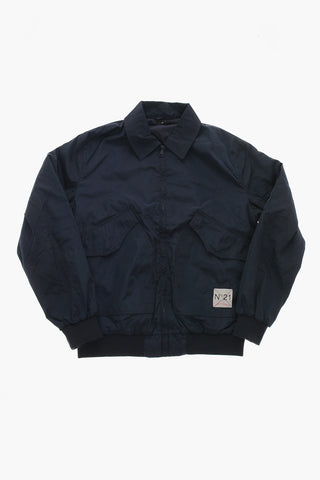 Giubbotto Bomber Fit in Nylon con Zip Frontale