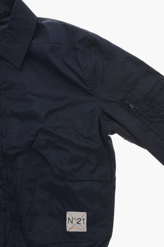 Giubbotto Bomber Fit in Nylon con Zip Frontale