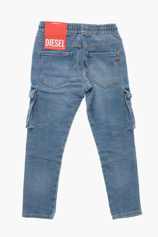 Denim Cargo Jeans URSY Mid Wash 13cm