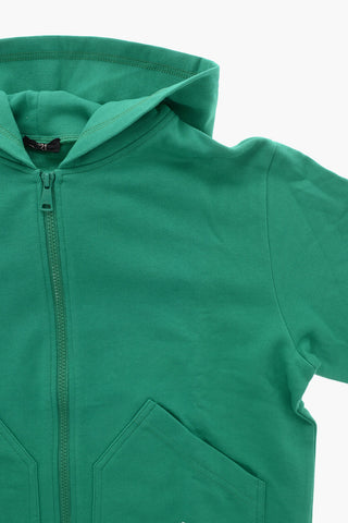 Hoodie aus angerauter Baumwolle mit Frontreißverschluss