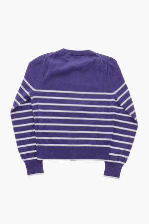 Gestreifter Baumwollcardigan mit Schmuckknöpfen