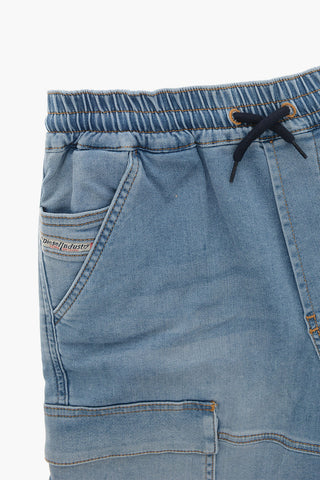 Denim Cargo Shorts D-KROOLEY in Light Wash