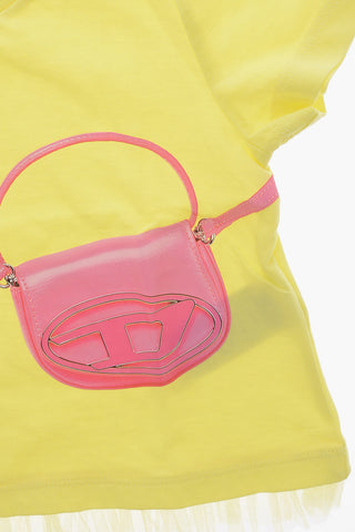 코튼 티셔츠 CROSSBODY 튤 디테일