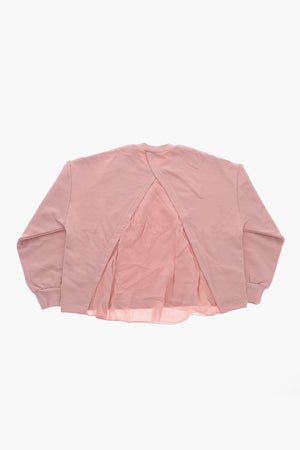 Felpa Girocollo SARRI in Cotone con Dettaglio in Chiffon