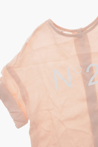 Chiffon-Bluse mit kurzen Ärmeln und hinterer Knopfleiste