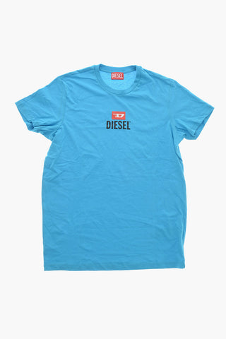 Cotton Crewneck T-Shirt with Printed Logo