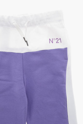 Joggers in Cotone con Bande Laterali a Contrasto 