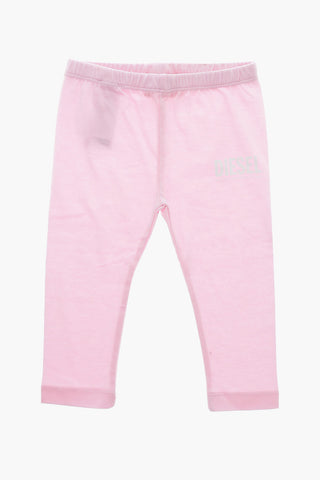 Leggings in Cotone con Logo Stampato