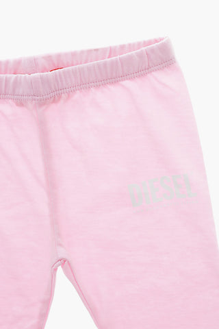 Leggings in Cotone con Logo Stampato