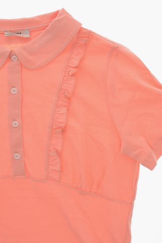 Cotton Polo with Ruffle Detail