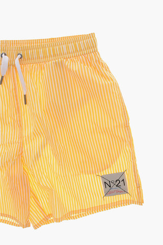 Boxer-Badehose Aus Nylon Mit Awning-Streifen