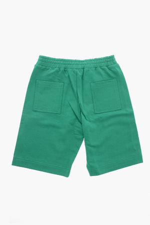 Shorts aus angerauter Baumwolle mit Logoaufdruck