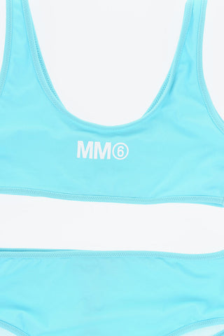 MM6 Einfarbiger Nylon-Bikini mit Monogramm