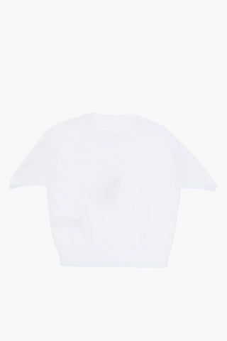 MM6 Cotton-Blend Crewneck Sweater with Tone-on-Tone Logo