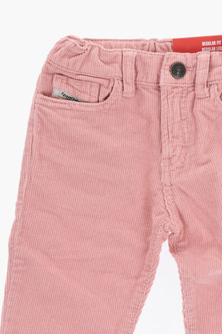 Pantaloni 5-Tasche D-GALE-B in Velour a Coste