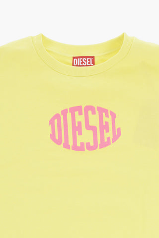 Brushed Cotton Crewneck Sweatshirt SIWI with Contrast Logo