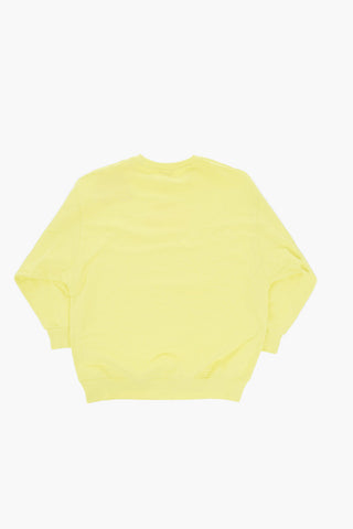 Brushed Cotton Crewneck Sweatshirt SIWI with Contrast Logo