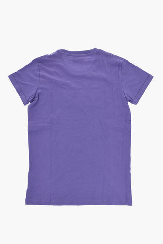 T-Shirt Girocollo TJEKI in Tinta Unita con Logo in Paillettes