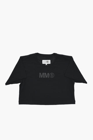 MM6 T-shirt Girocollo In Cotone con Logo