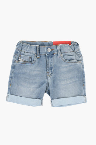 Stretch Denim Shorts PGALLYB JJJ with Turn-Up Hem