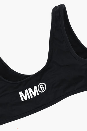 MM6 단색 나일론 비키니 모노그램 장식