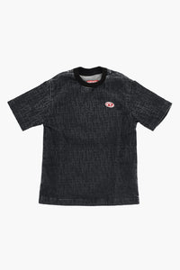 Crewneck-T-Shirt TBIGGOR-NE-OVER JJJ aus Denim-Stretch mit Allover-Logo